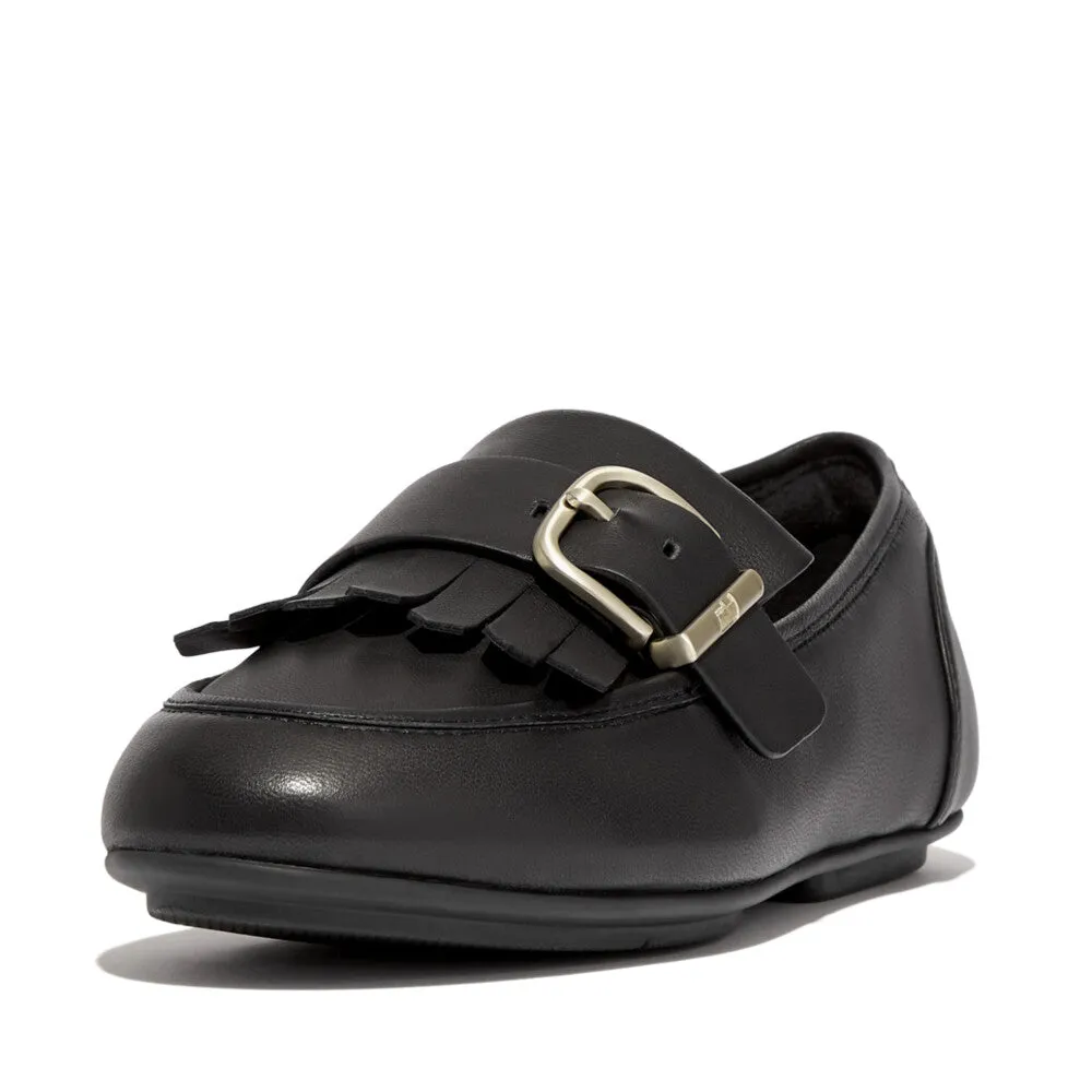 รองเท้าโลฟเฟอร์ ผู้หญิง รุ่น ALLEGRO FRINGE BUCKLED LEATHER LOAFERS