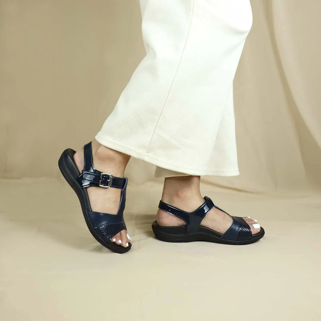 [20% off at cart] Snake Print Ankle Strap Flat Sandals