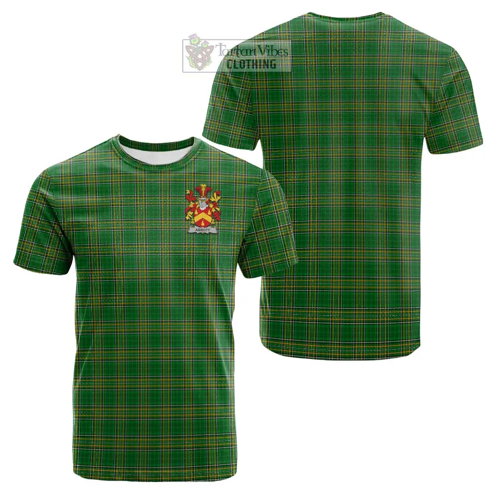 Abbott Irish Clan Tartan Cotton T-shirt with Coat of Arms