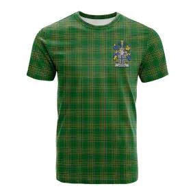 Acotes Irish Clan Tartan Cotton T-shirt with Coat of Arms