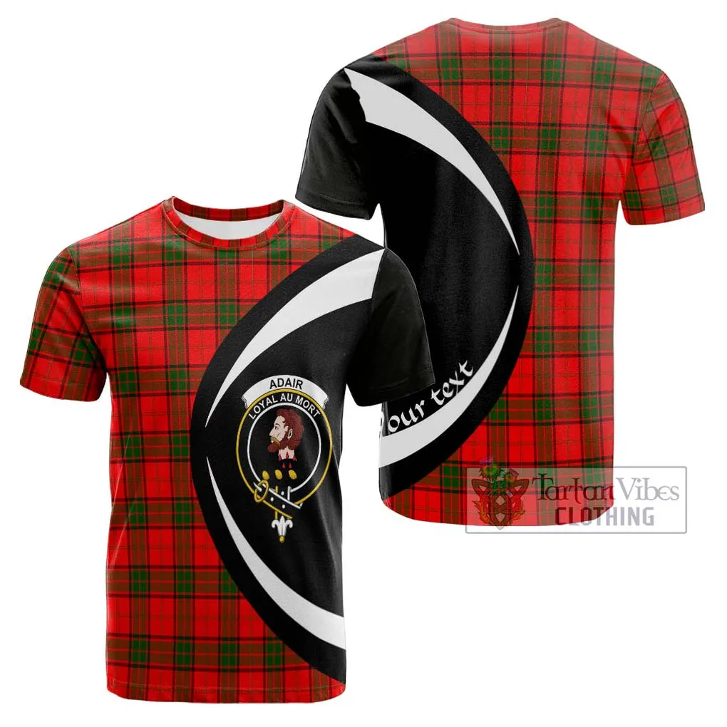 Adair Tartan Cotton T-shirt with Family Crest Circle Style