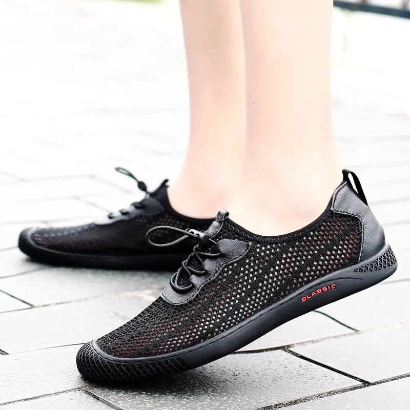 Advbridge Summer new Casual Men Shoes Outdoor Water Sneakers Men Breathable Soft Walking Shoes Slip-on Men Loafers Lightweight Beach shoes