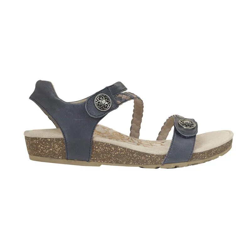 Aetrex Women's Jillian Braided Quarter Strap Sandal - Navy SC461