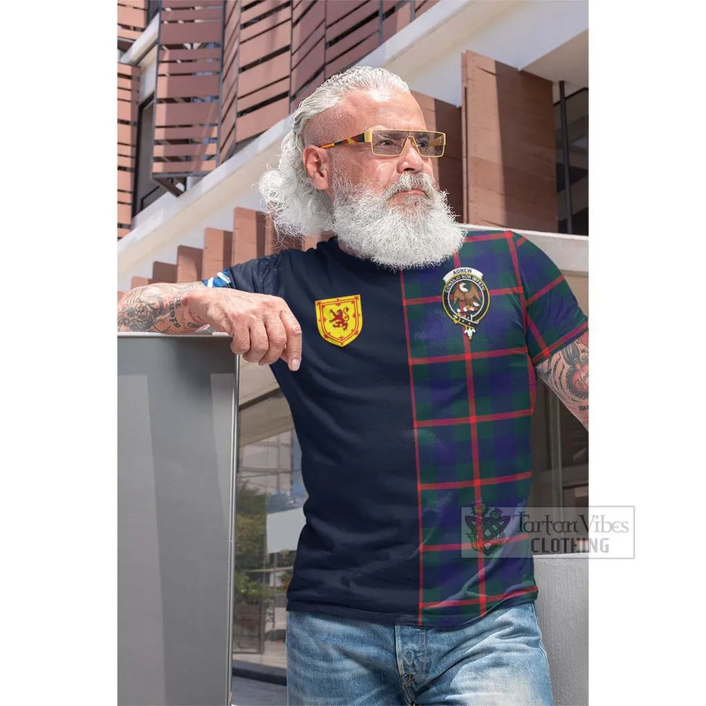 Agnew Tartan Cotton T-shirt Alba with Scottish Lion Royal Arm Half Style