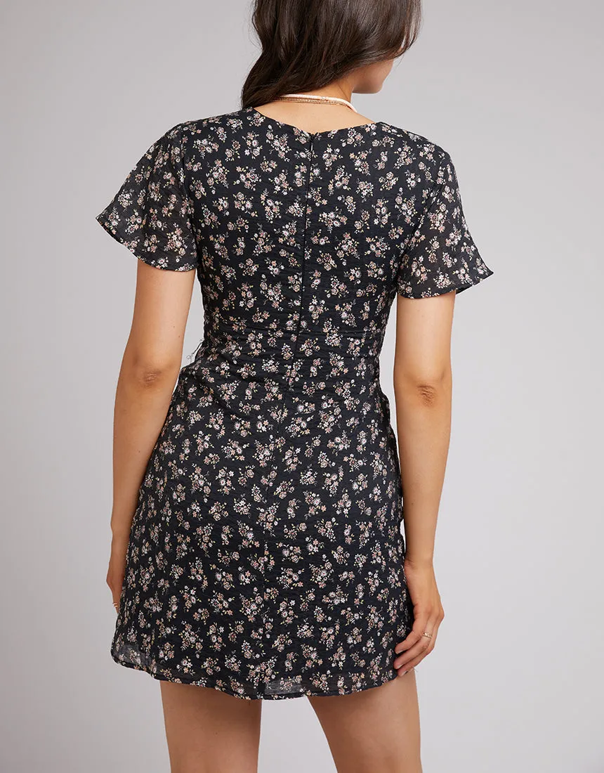 All About Eve Maya Floral Mini Dress Black