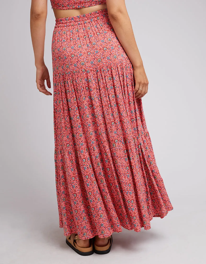 All About Eve Rosanna Floral Maxi Skirt Red