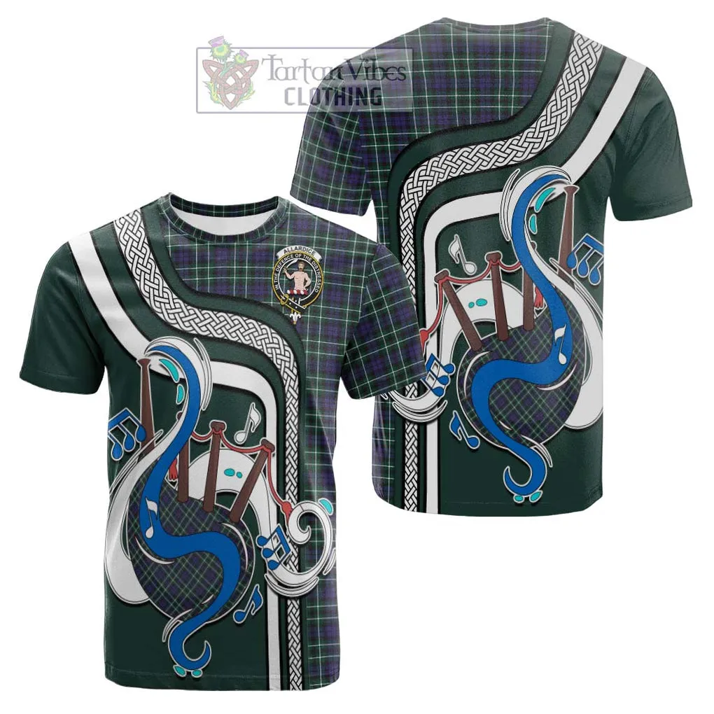 Allardice Tartan Cotton T-shirt with Epic Bagpipe Style