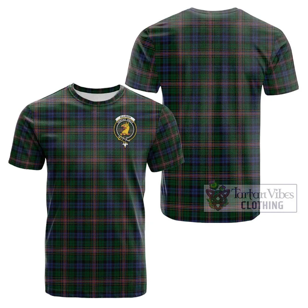 Allison Tartan Cotton T-Shirt with Family Crest