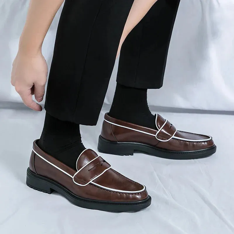 Amozae- Samjuk Monochrome Sleek Penny Loafers