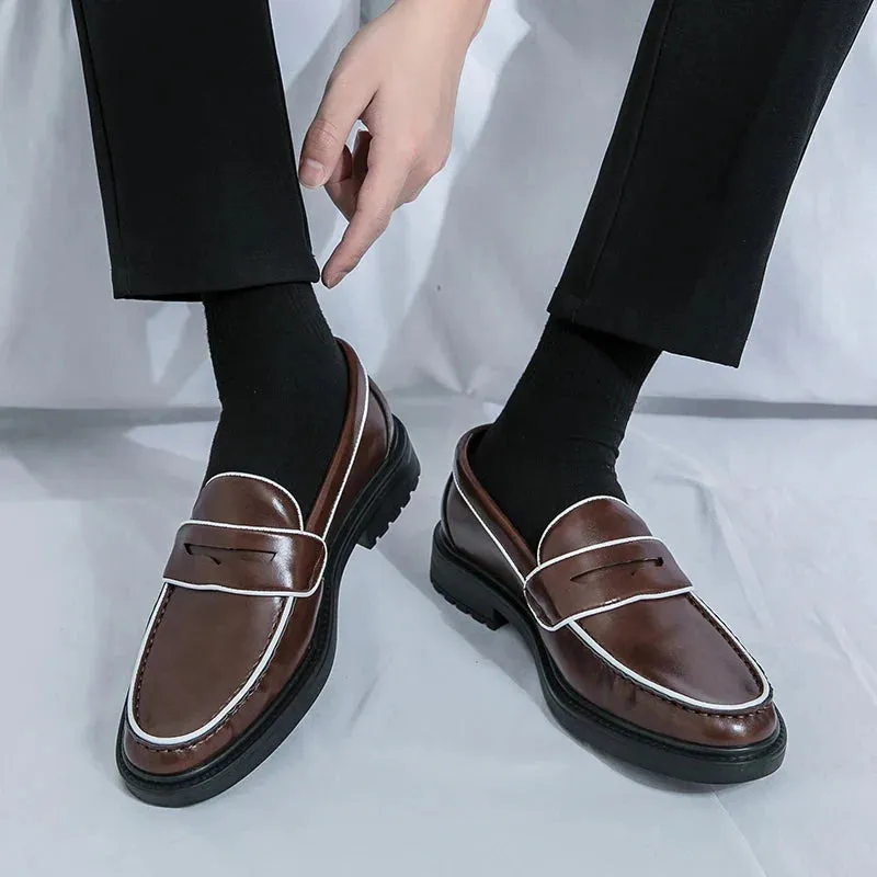 Amozae- Samjuk Monochrome Sleek Penny Loafers