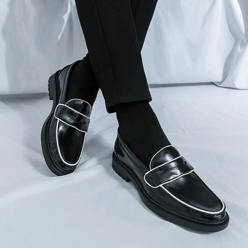 Amozae- Samjuk Monochrome Sleek Penny Loafers