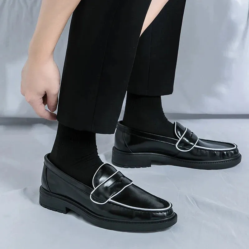 Amozae- Samjuk Monochrome Sleek Penny Loafers