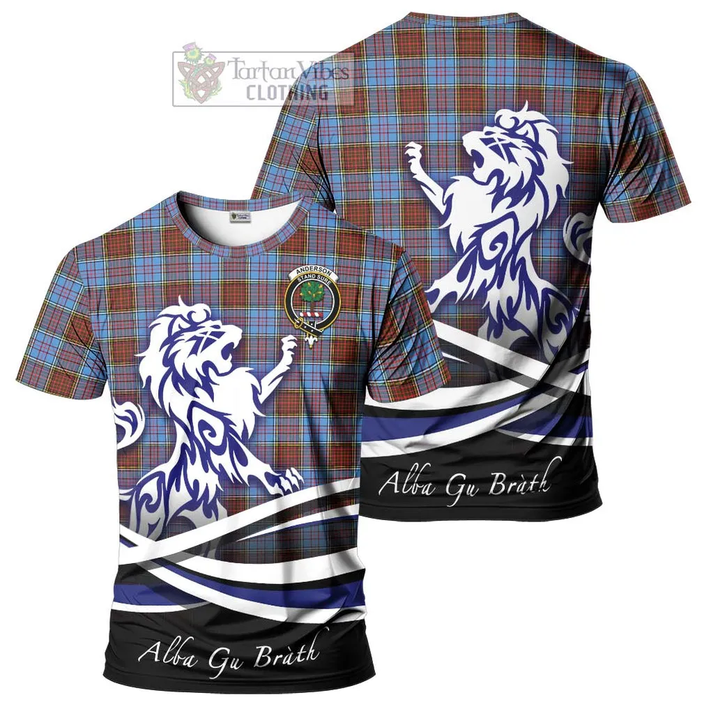 Anderson Modern Tartan Cotton T-shirt with Alba Gu Brath Regal Lion Emblem