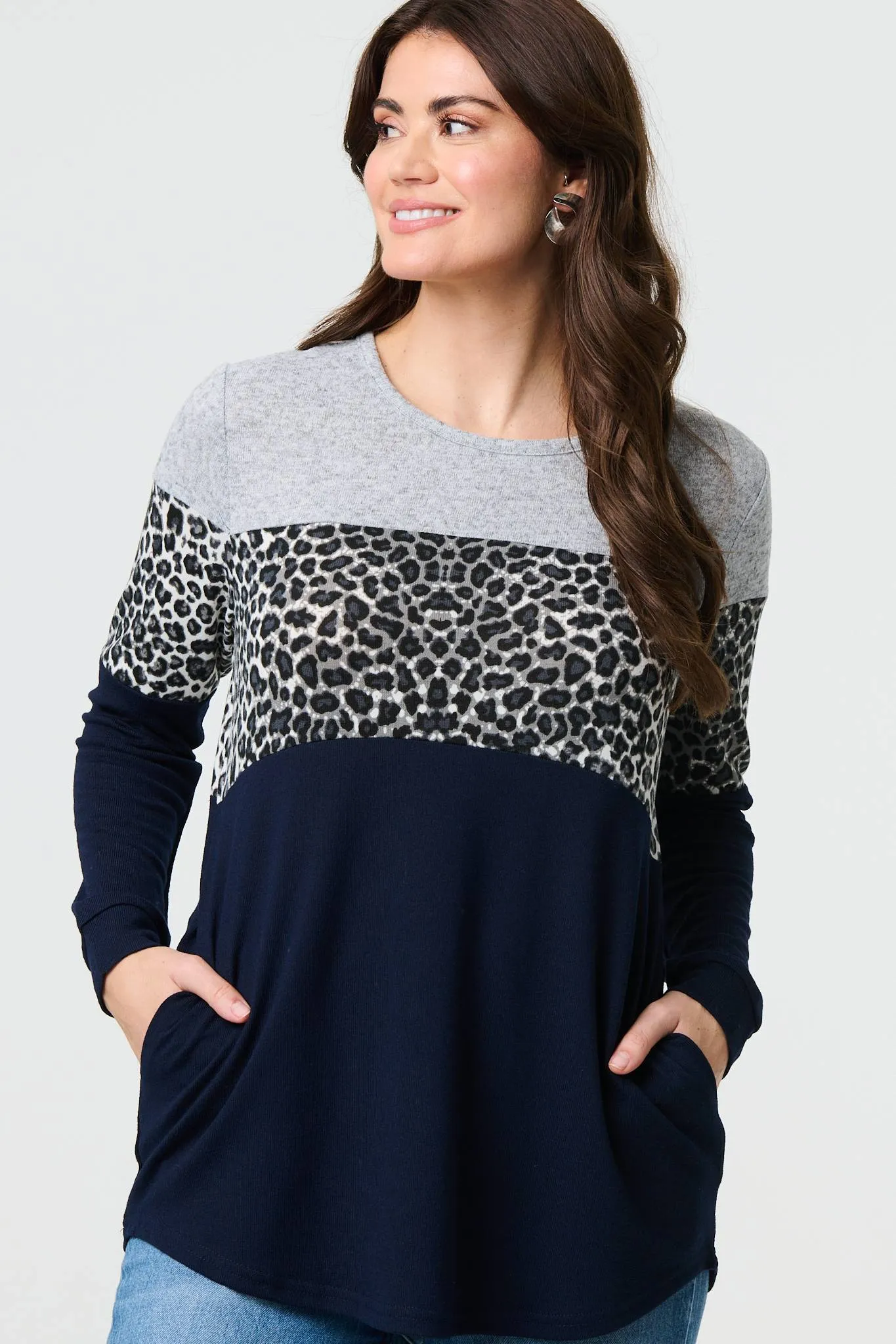 Animal Print Striped Top