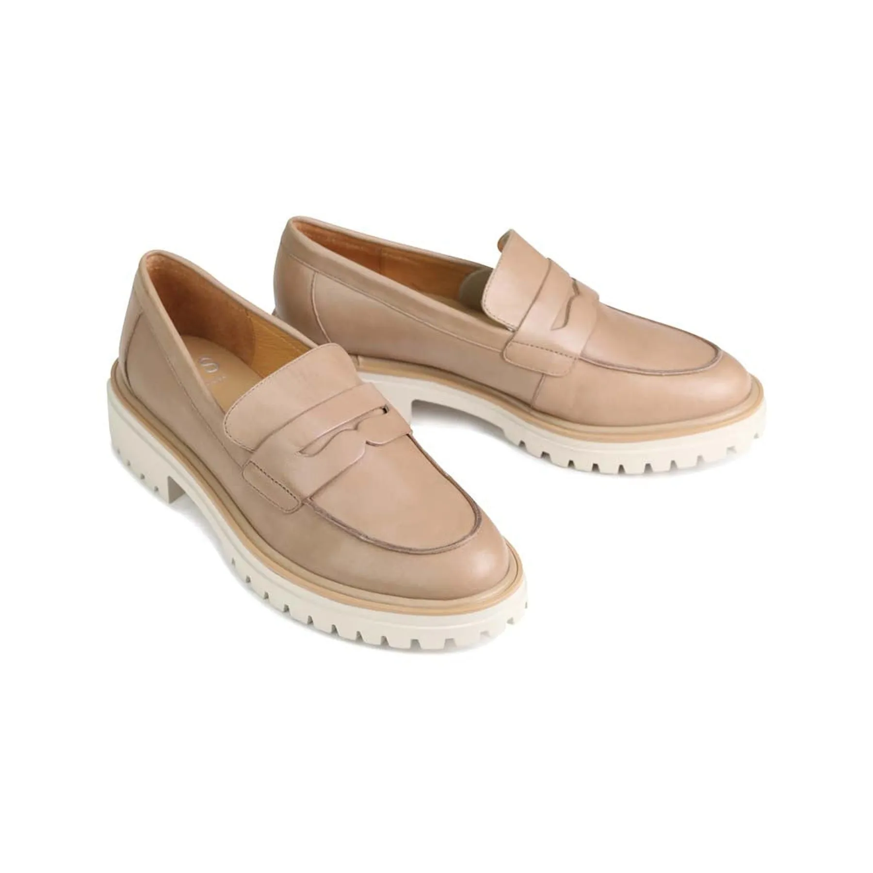 ANITA LEATHER HEEL LOAFERS