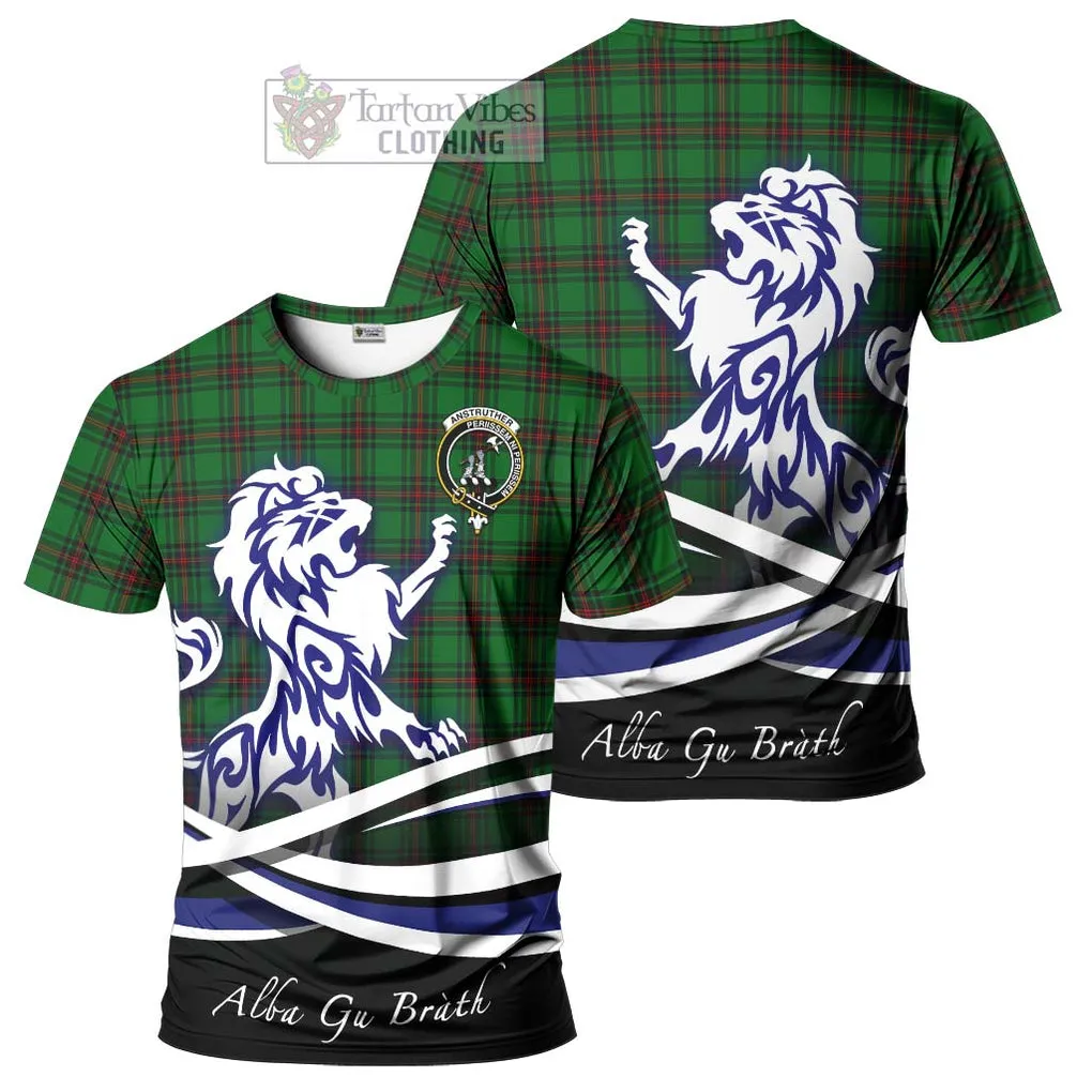 Anstruther Tartan Cotton T-shirt with Alba Gu Brath Regal Lion Emblem