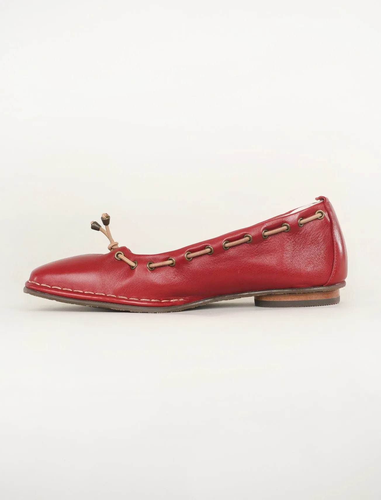 Bapi Square Toe Flats, Red Velvet