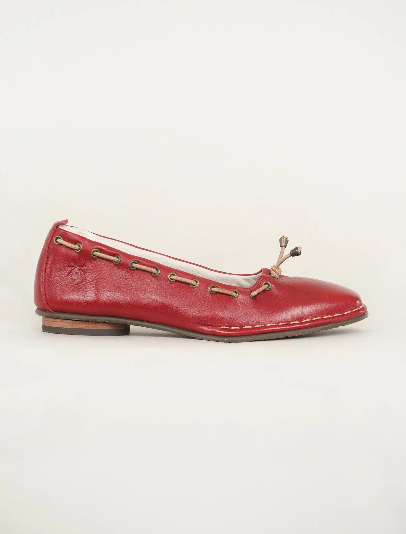 Bapi Square Toe Flats, Red Velvet