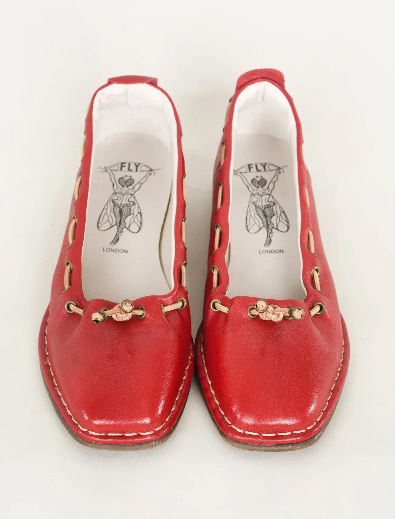 Bapi Square Toe Flats, Red Velvet