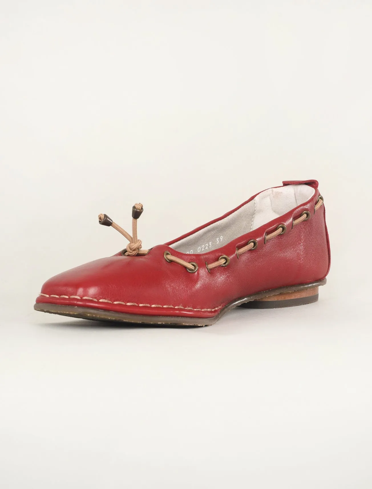 Bapi Square Toe Flats, Red Velvet