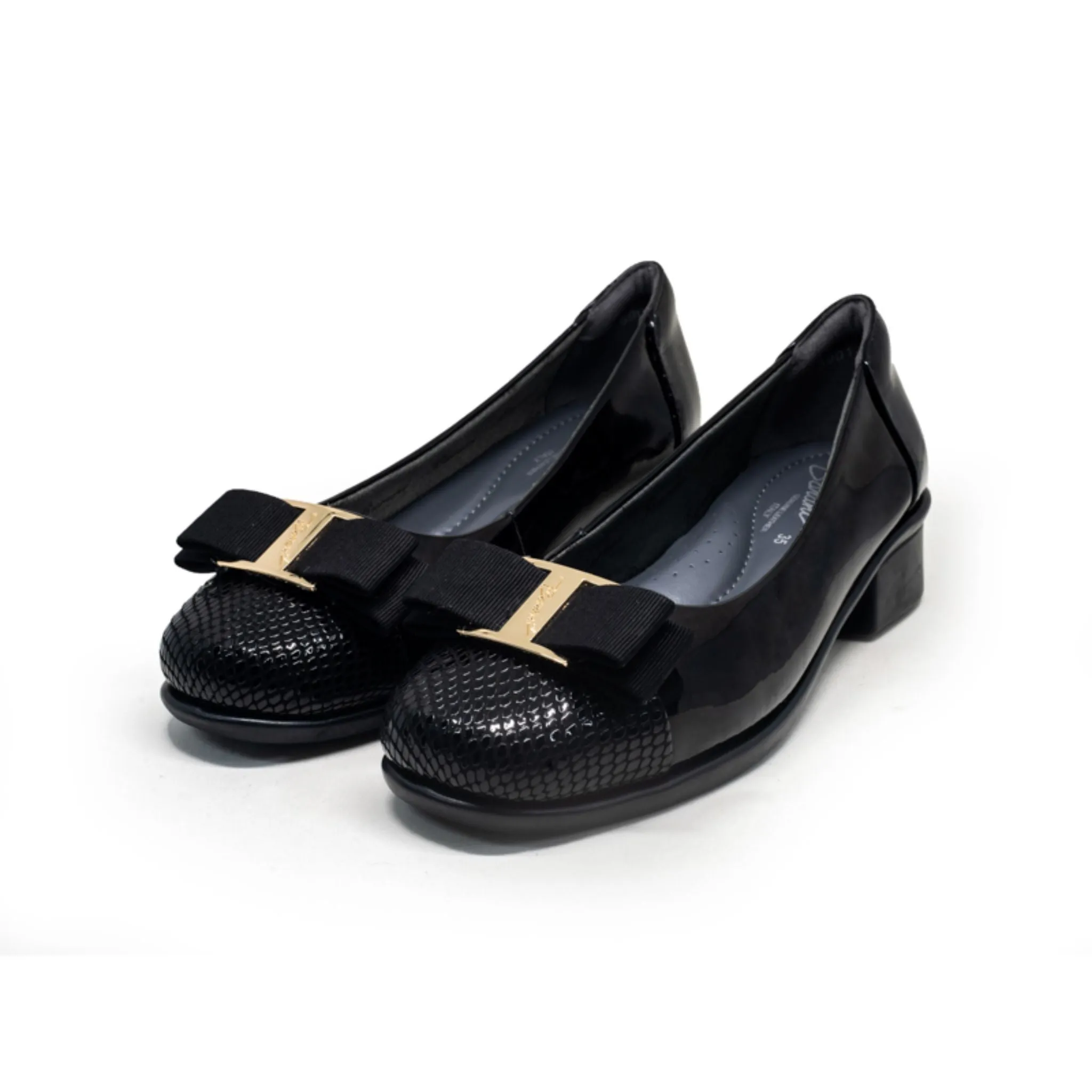 Barani Leather Heeled Pumps 8901-52 Black