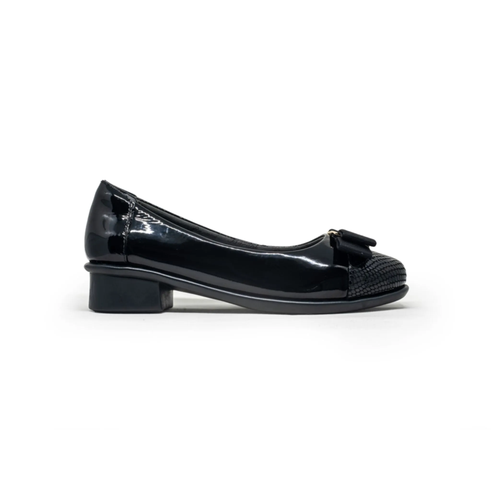 Barani Leather Heeled Pumps 8901-52 Black