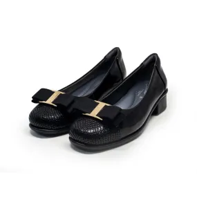 Barani Leather Heeled Pumps 8901-52 Black