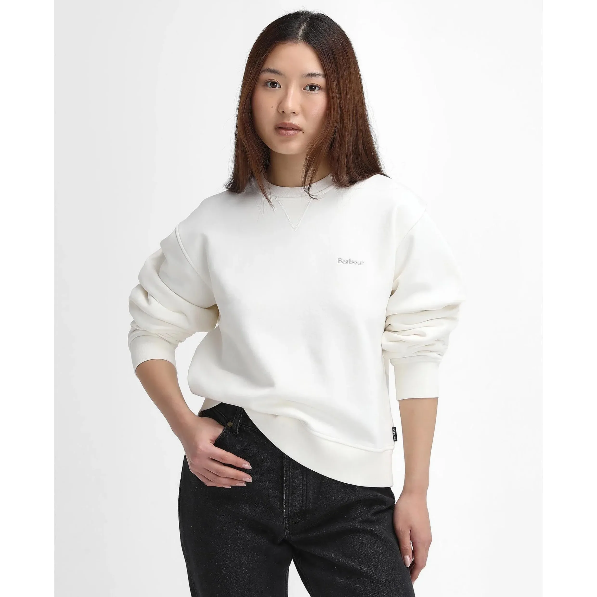 Barbour Bede Oversized Sweatshirt Whisper White LOL0623WH32