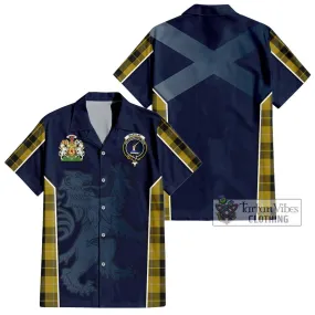 Barclay Dress Tartan Short Sleeve Button Shirt with Family Crest and Lion Rampant Vibes Sport Style