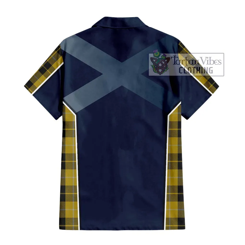 Barclay Dress Tartan Short Sleeve Button Shirt with Family Crest and Lion Rampant Vibes Sport Style