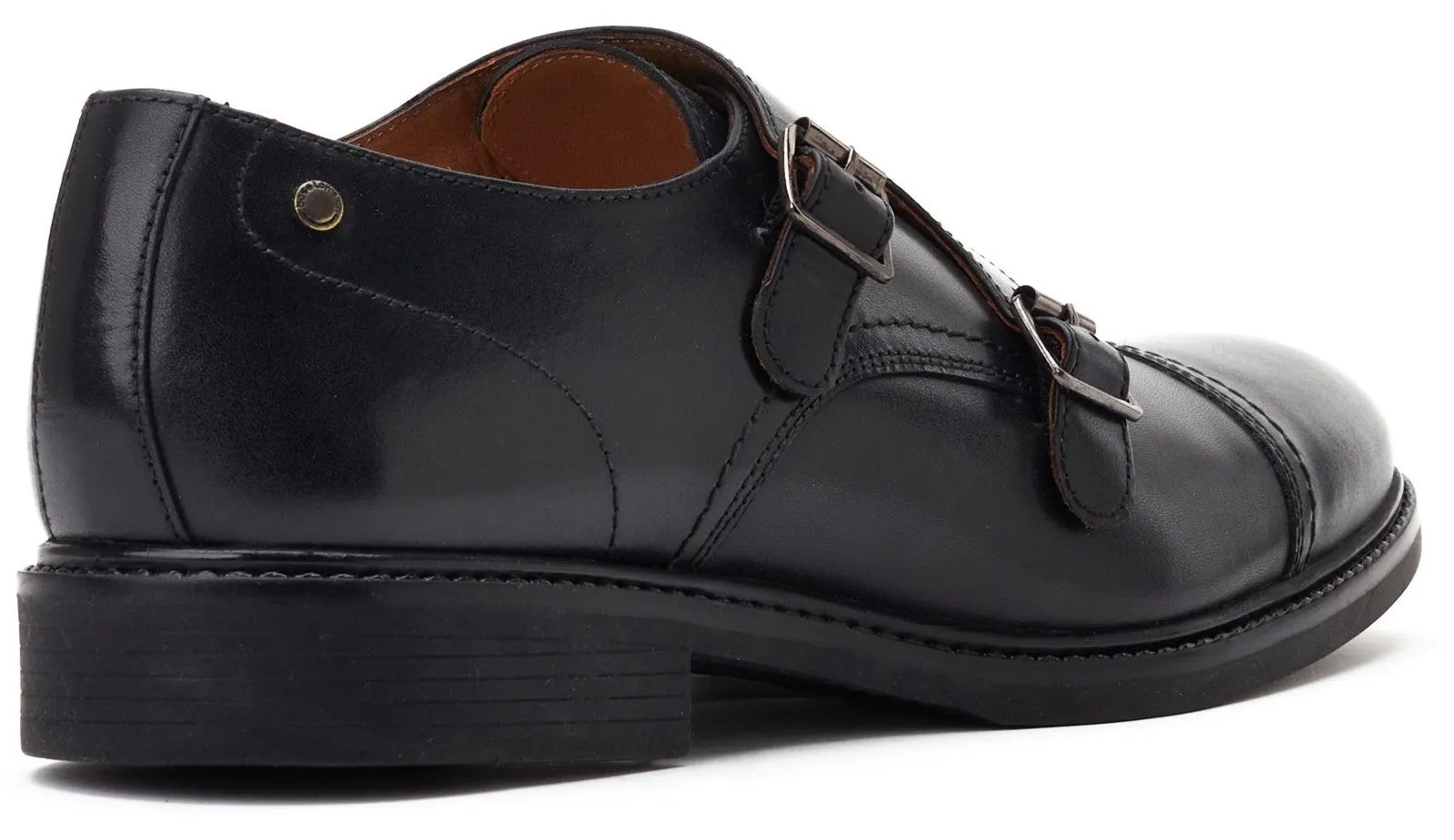 Base London Diablo Mens Leather Monk Shoe