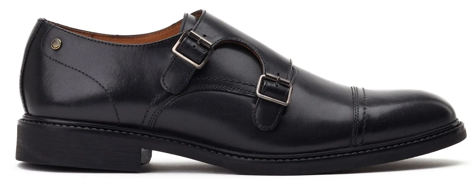 Base London Diablo Mens Leather Monk Shoe