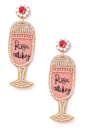 Beaded Earrings, Rose All Day