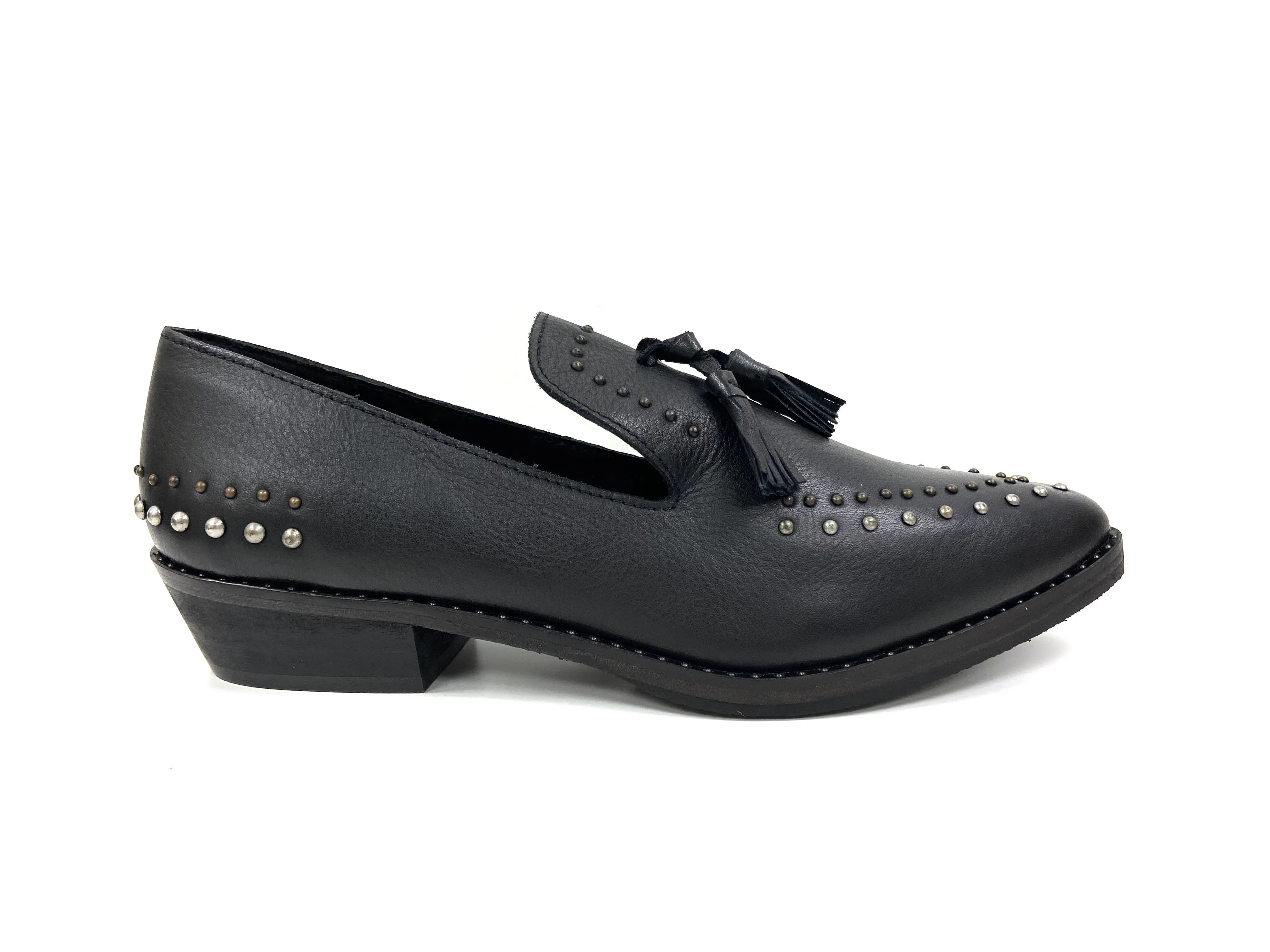 Bella Black Studded Mules