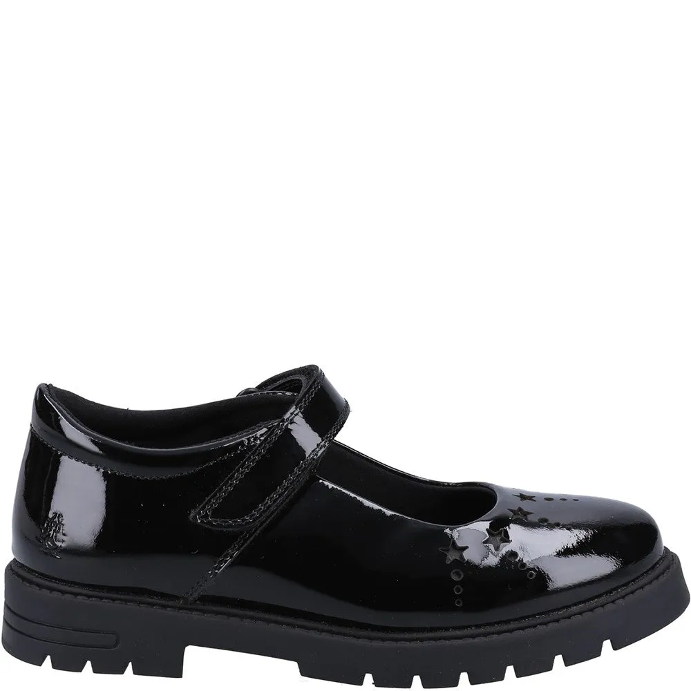 Black Sabrina Patent Junior School Shoes