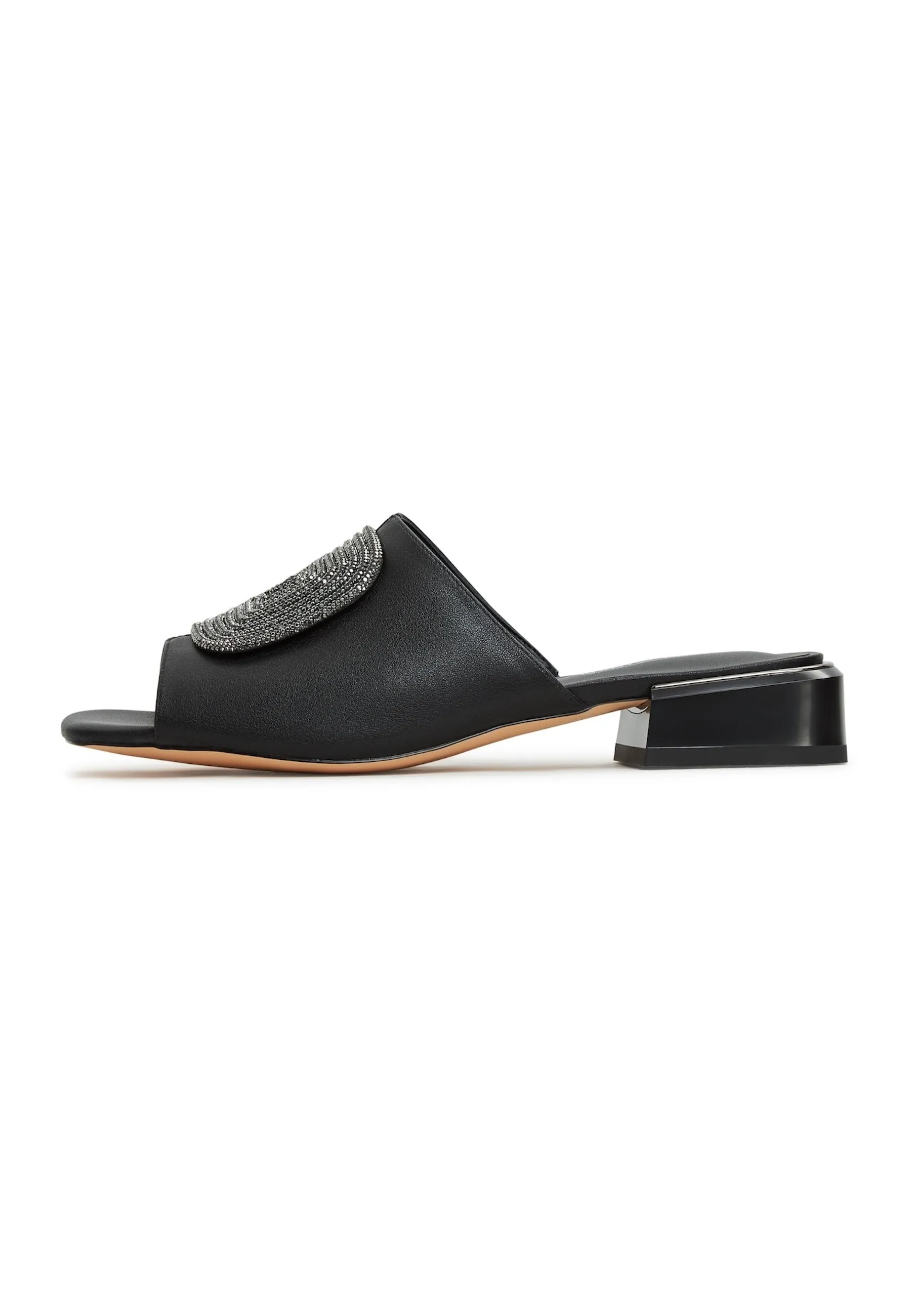 Block Heeled Slippers Beatriz -Black