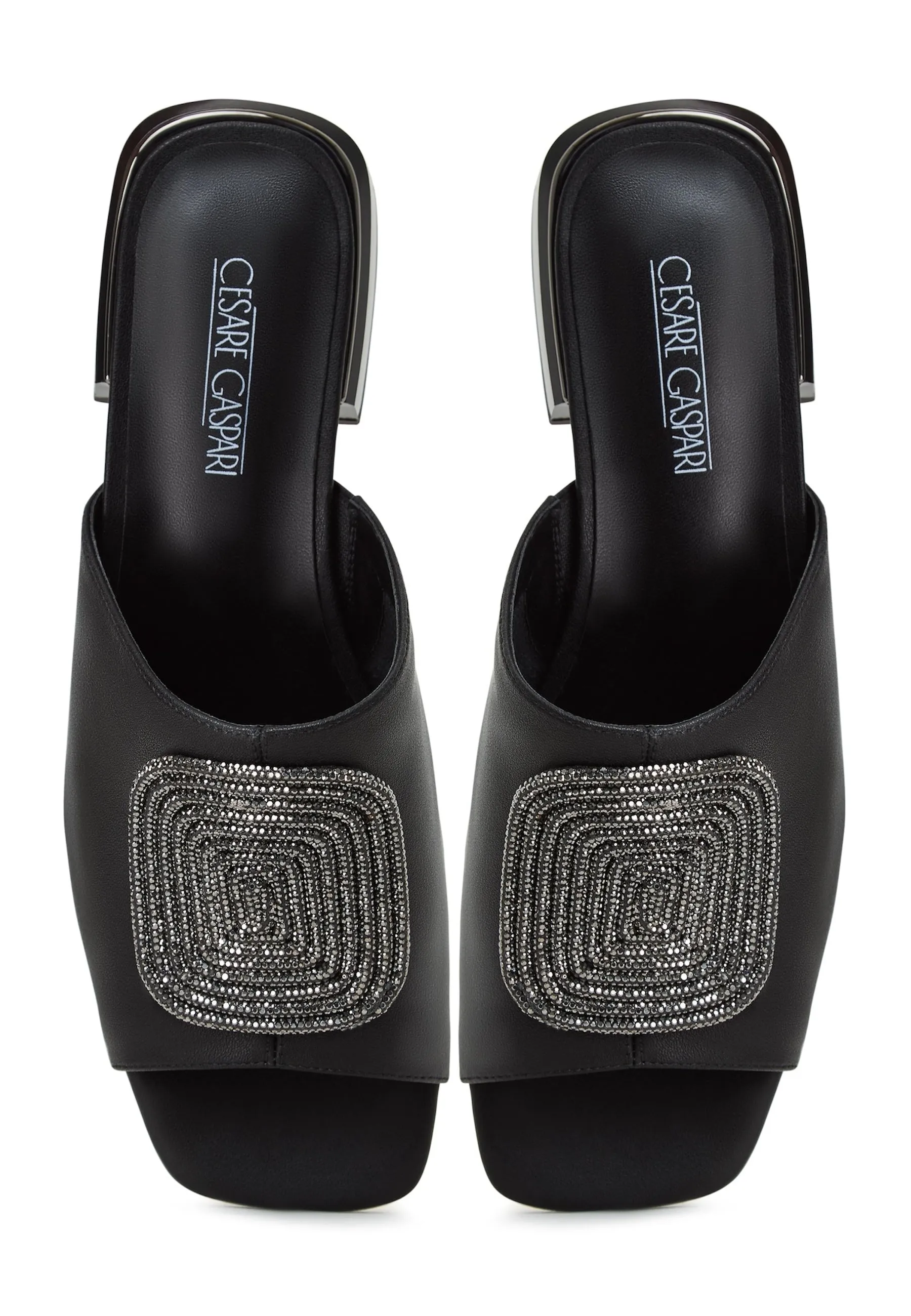 Block Heeled Slippers Beatriz -Black