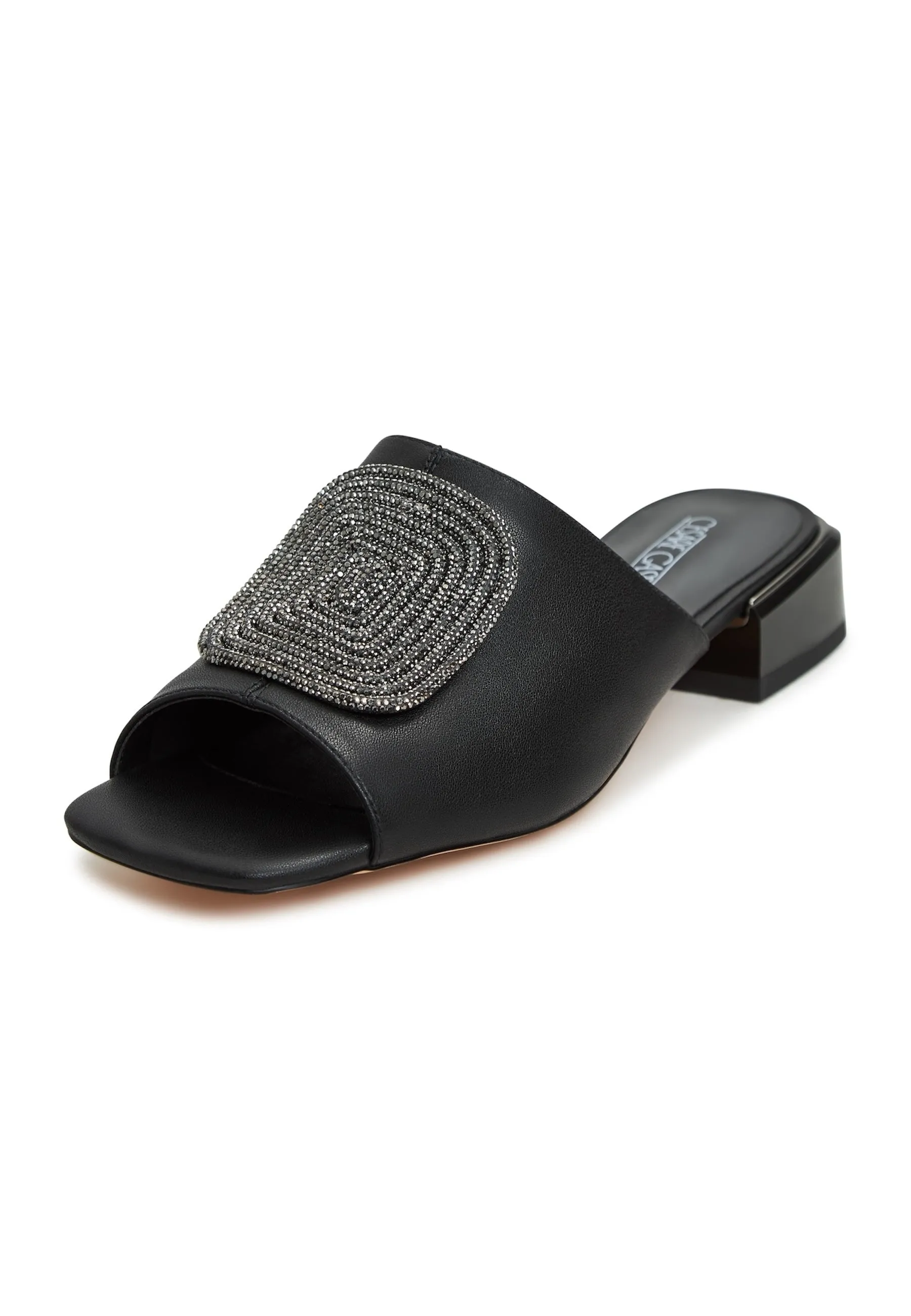 Block Heeled Slippers Beatriz -Black