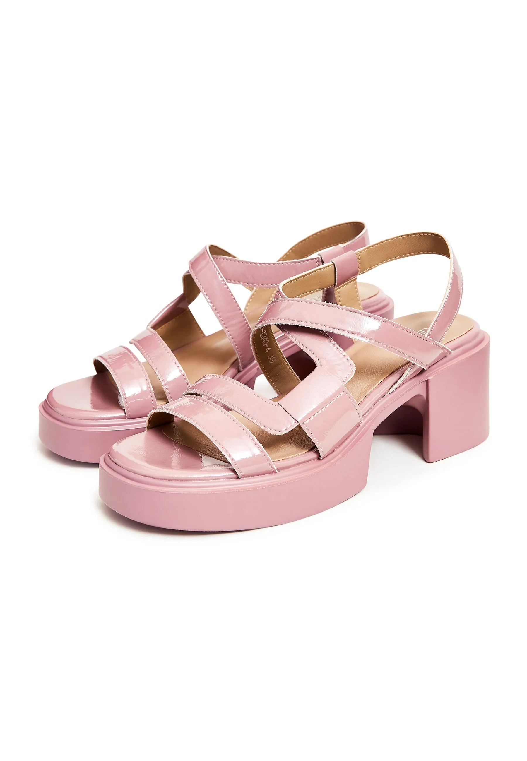 Block Heels Sandals - Pink