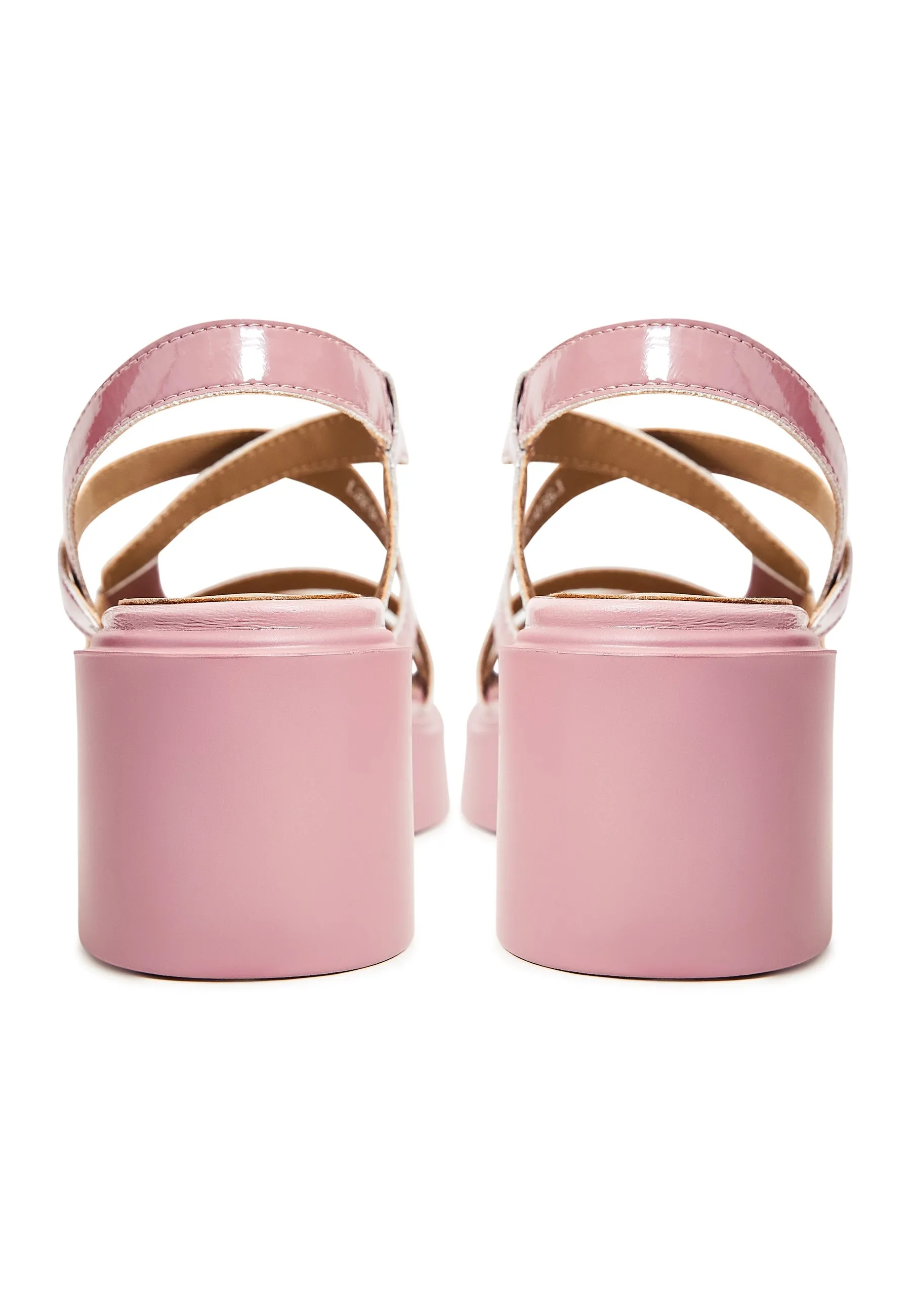 Block Heels Sandals - Pink