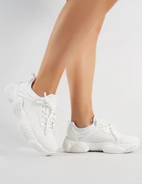 Blur Chunky Mesh Trainers in White