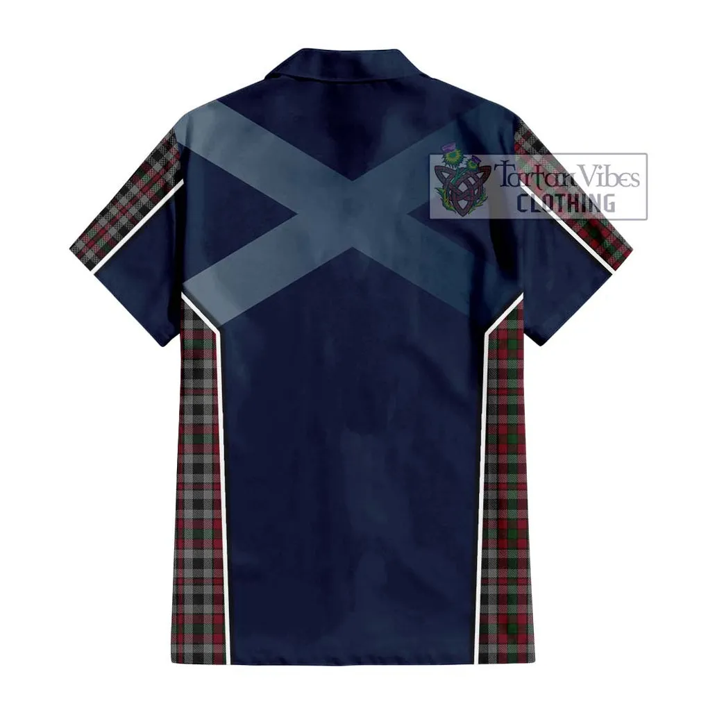 Borthwick Tartan Short Sleeve Button Shirt with Family Crest and Lion Rampant Vibes Sport Style