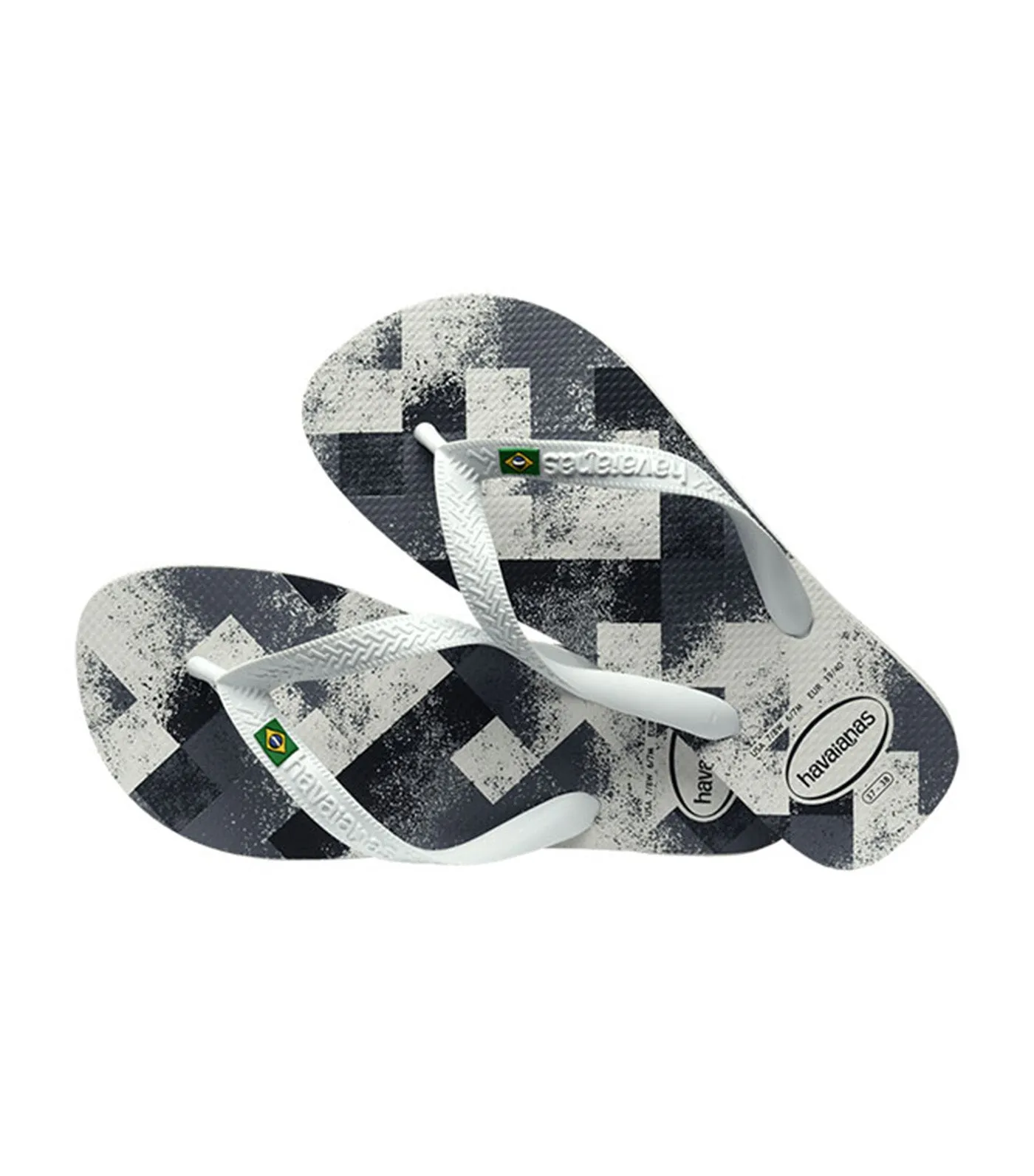 Brazil Fresh Flip Flops in White/White/Gray