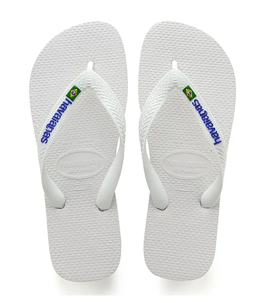 Brazil Logo Flip Flops White