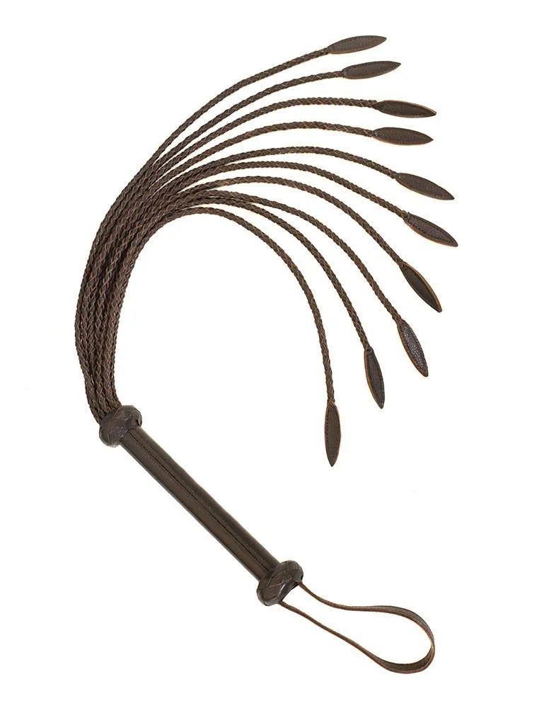 Brown Leather Braided Whip