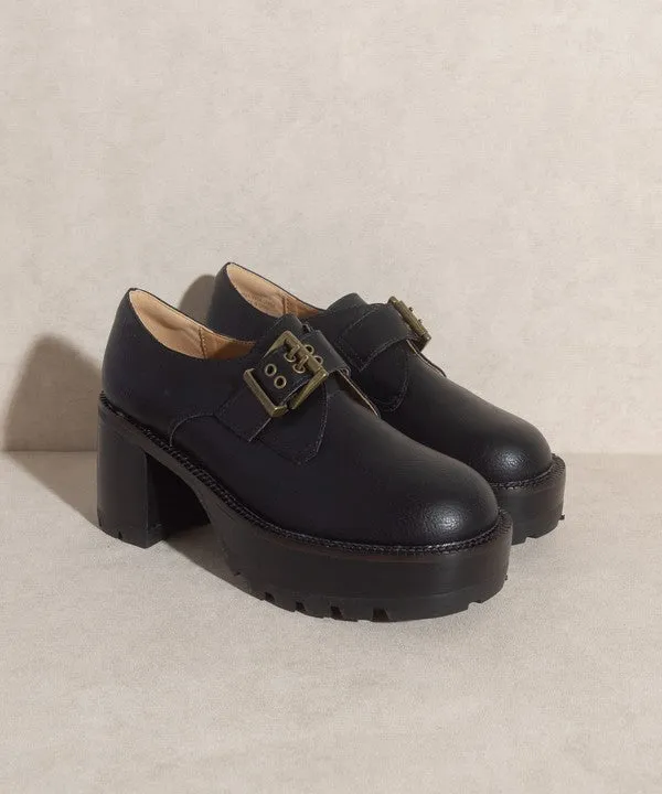 Buckled Platform Loafers