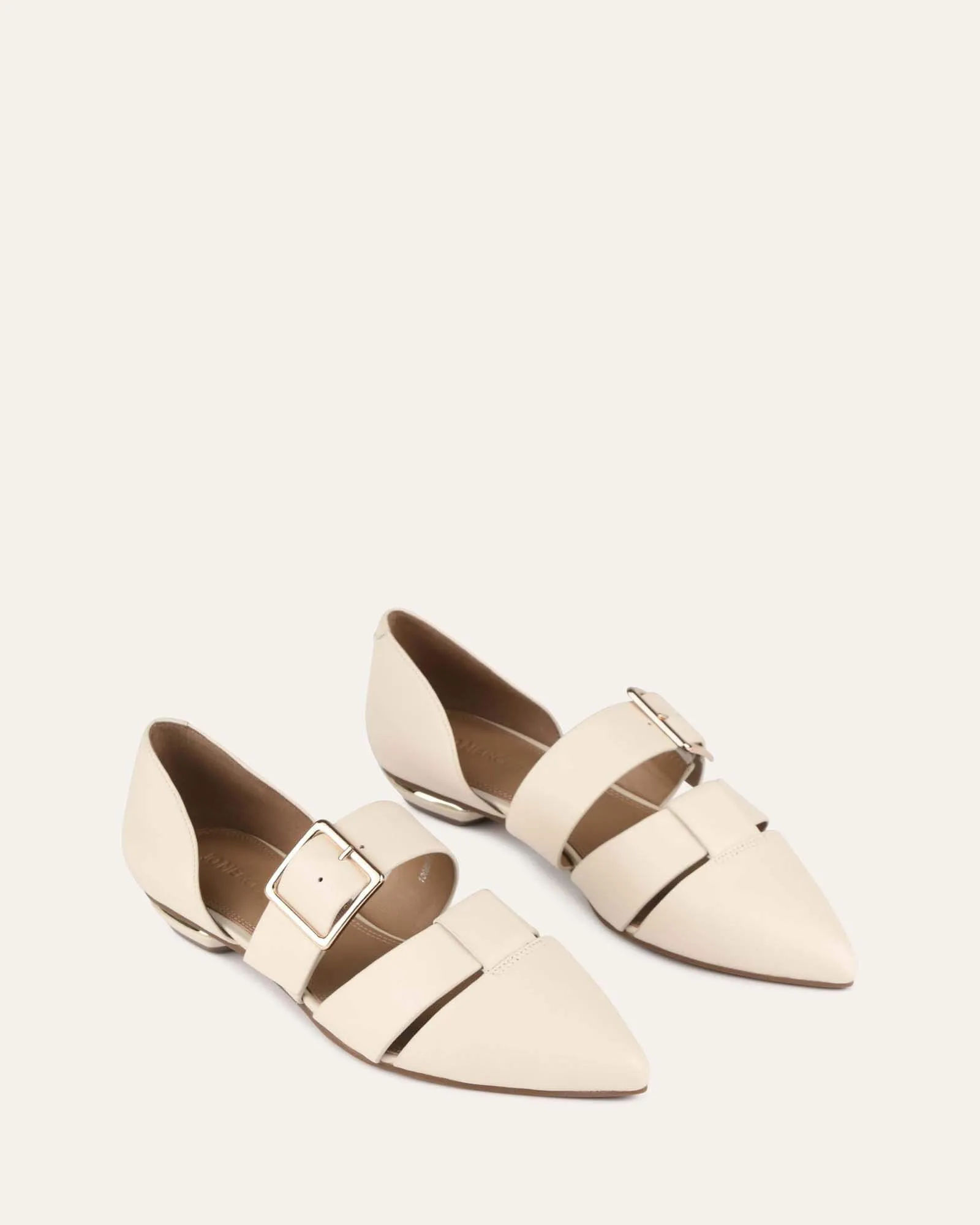 CARLA DRESS FLATS OFF WHITE LEATHER