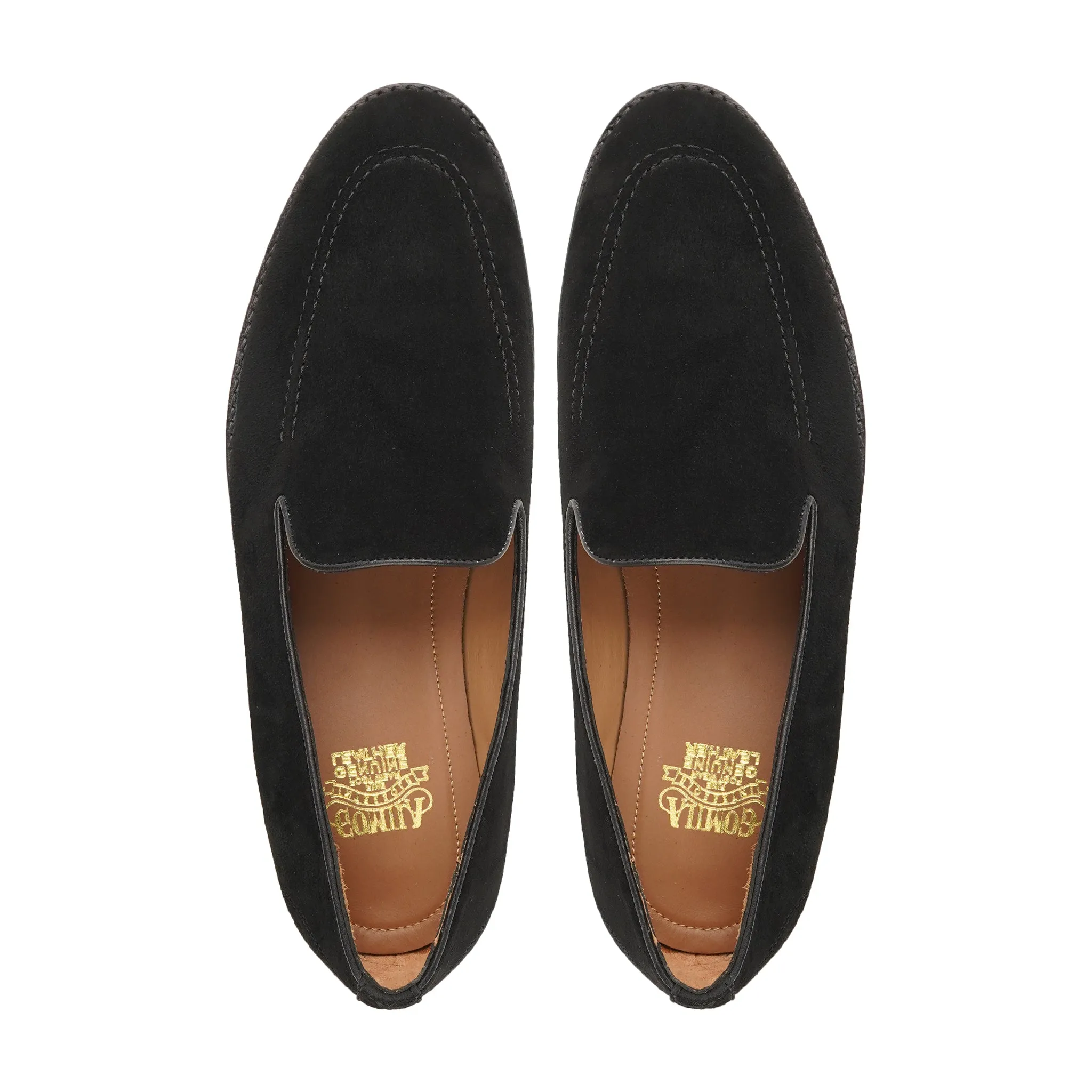 Catania - Men's Black Kid Suede Loafer