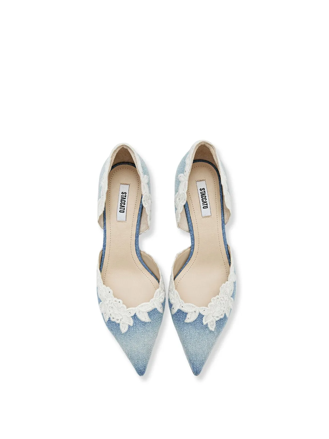 Charming Denim Lace Pumps