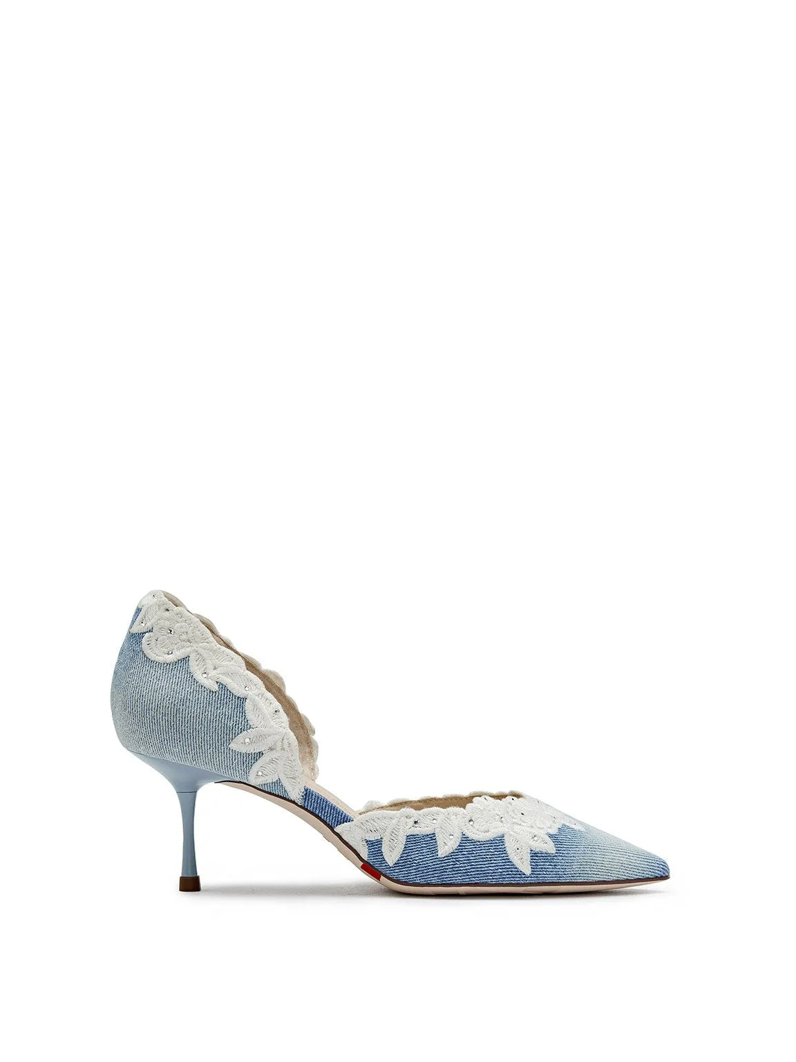 Charming Denim Lace Pumps